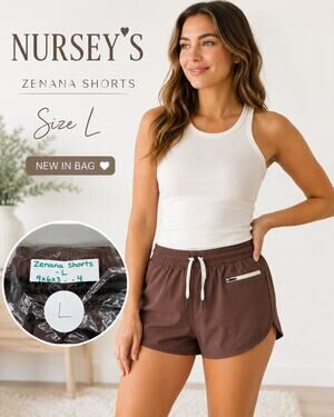 Zenana Mocha Brown Pull On Lounge Shorts NIB Large
